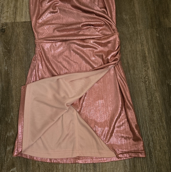 Revolve Superdown Missie Wrap Front Mini Dress SIZE X Small Pink Metallic - Picture 9 of 16